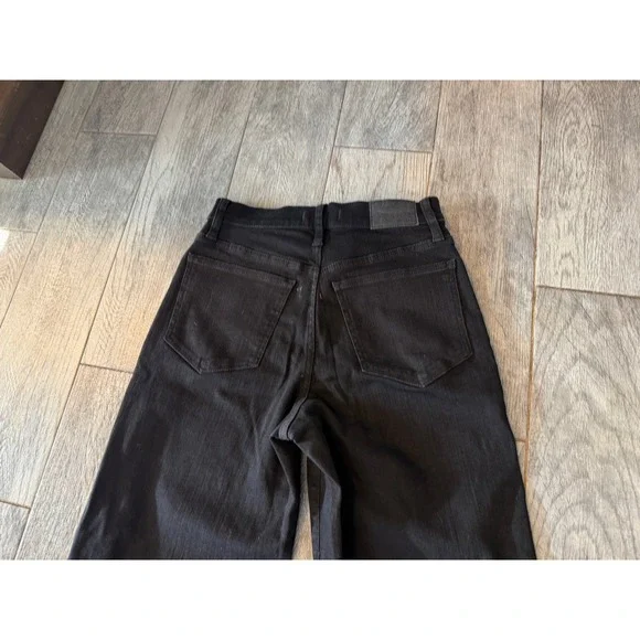 Madewell Perfect Vintage Wide Leg Jean 27 Black DM7541 High Rise Denim Womens - Picture 12 of 14